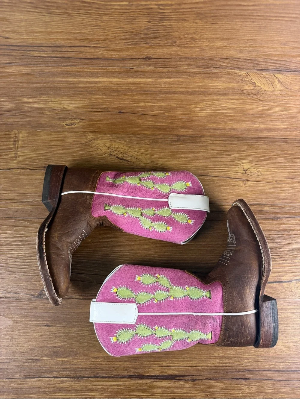 Macie Bean Cowgirl Boots ‘Cactus’ Suede Leather Kids Shoes Size 11C